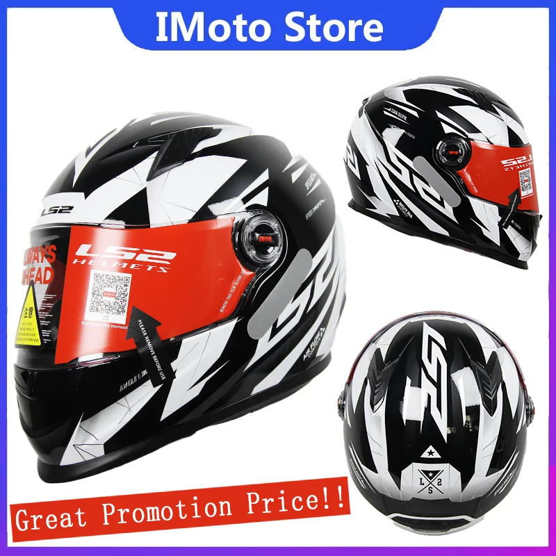 LS2 Full Face Motorcycle Helmet High-strength ABS Shell ECE Approved Motorcycle Accessories Cascos Para Moto Motocross Helmets