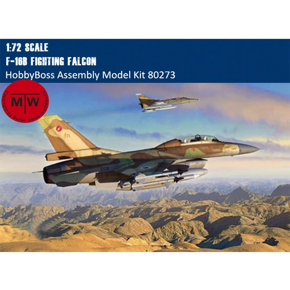 HobbyBoss 80273 1/72 Scale F-16B Fighting Falcon Fighter Military Plastic Aircraft Model Kits