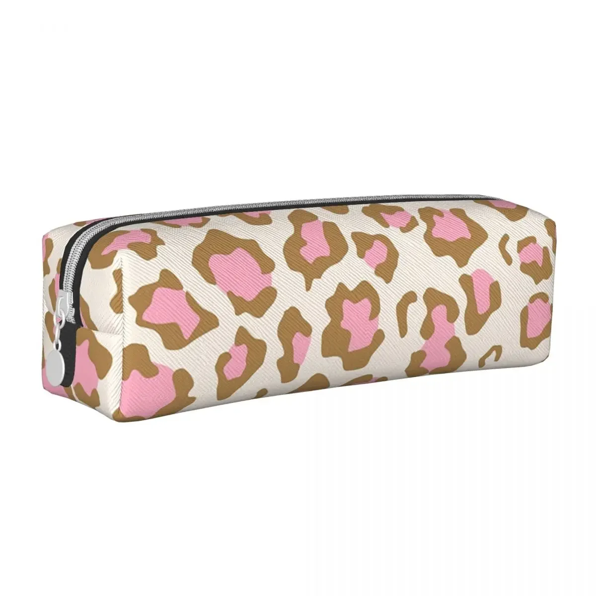 Pink Leopard Pattern Pencil Case Animal Spots Skin Pencilcases Pen Box for Girls Boys Large Storage Bag Students School Cosmetic