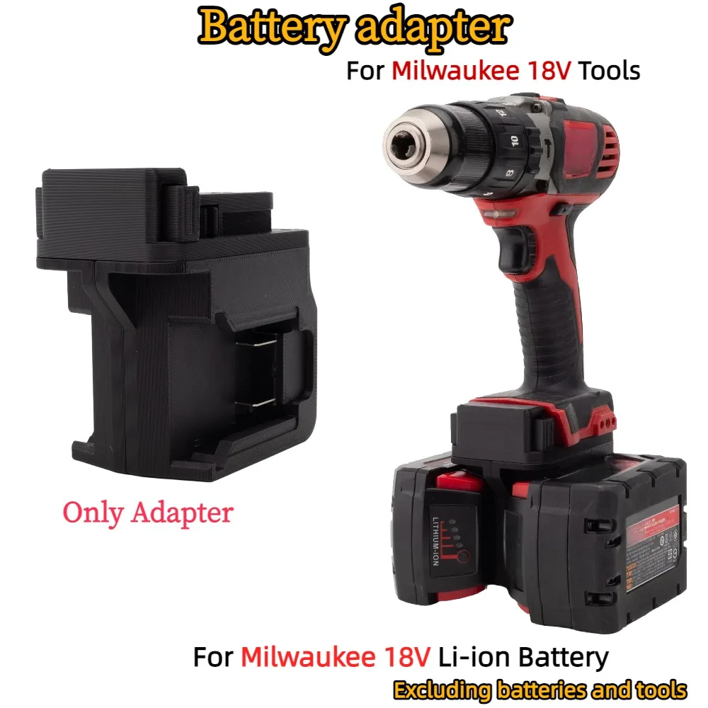 2-in-1 Adapter for Milwaukee 18V Li-ion Battery for Milwaukee 18V Power Tools Dual Battery Converter Increase Working Hours
