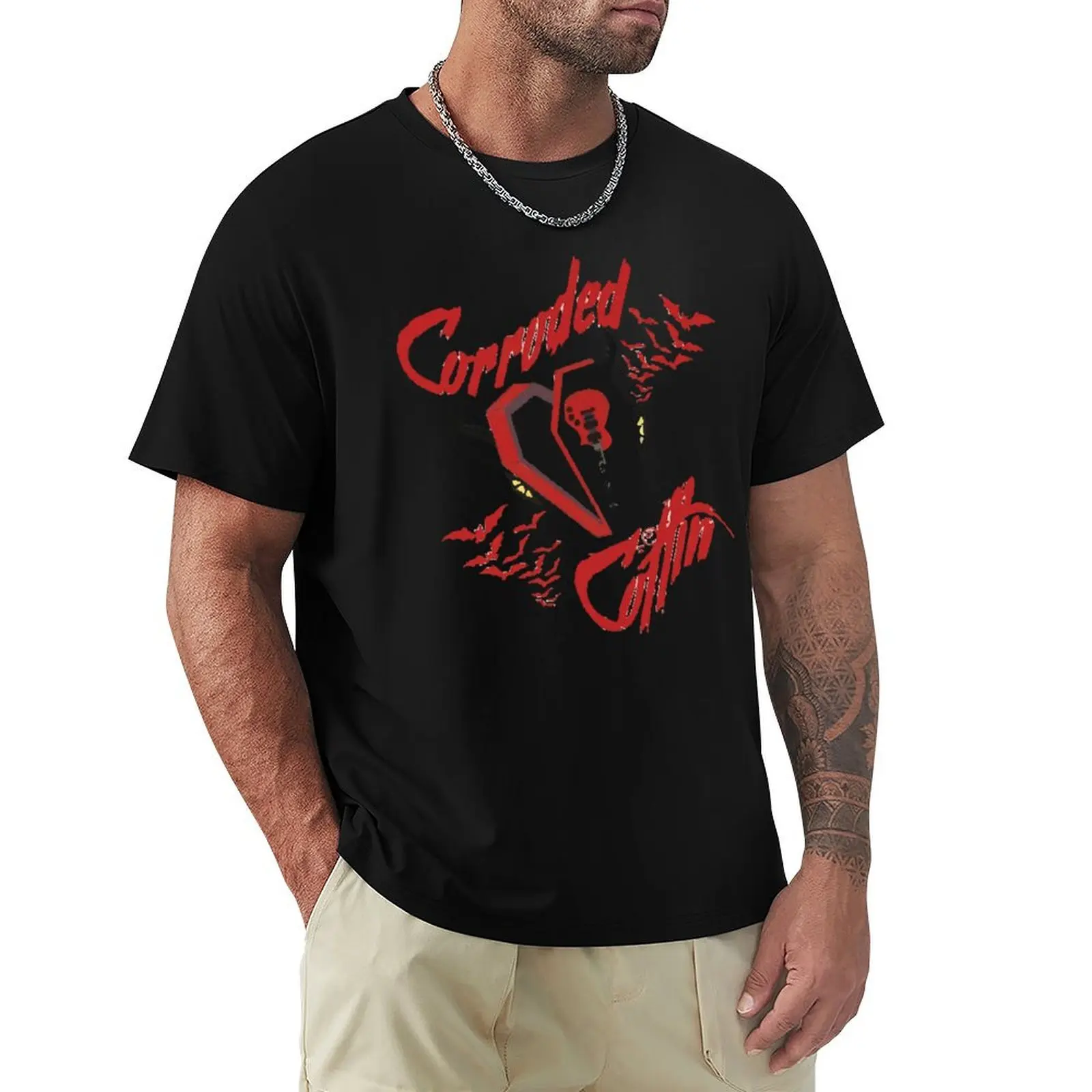 Corroded Coffin T-Shirt Plus Size Lightweight Top
