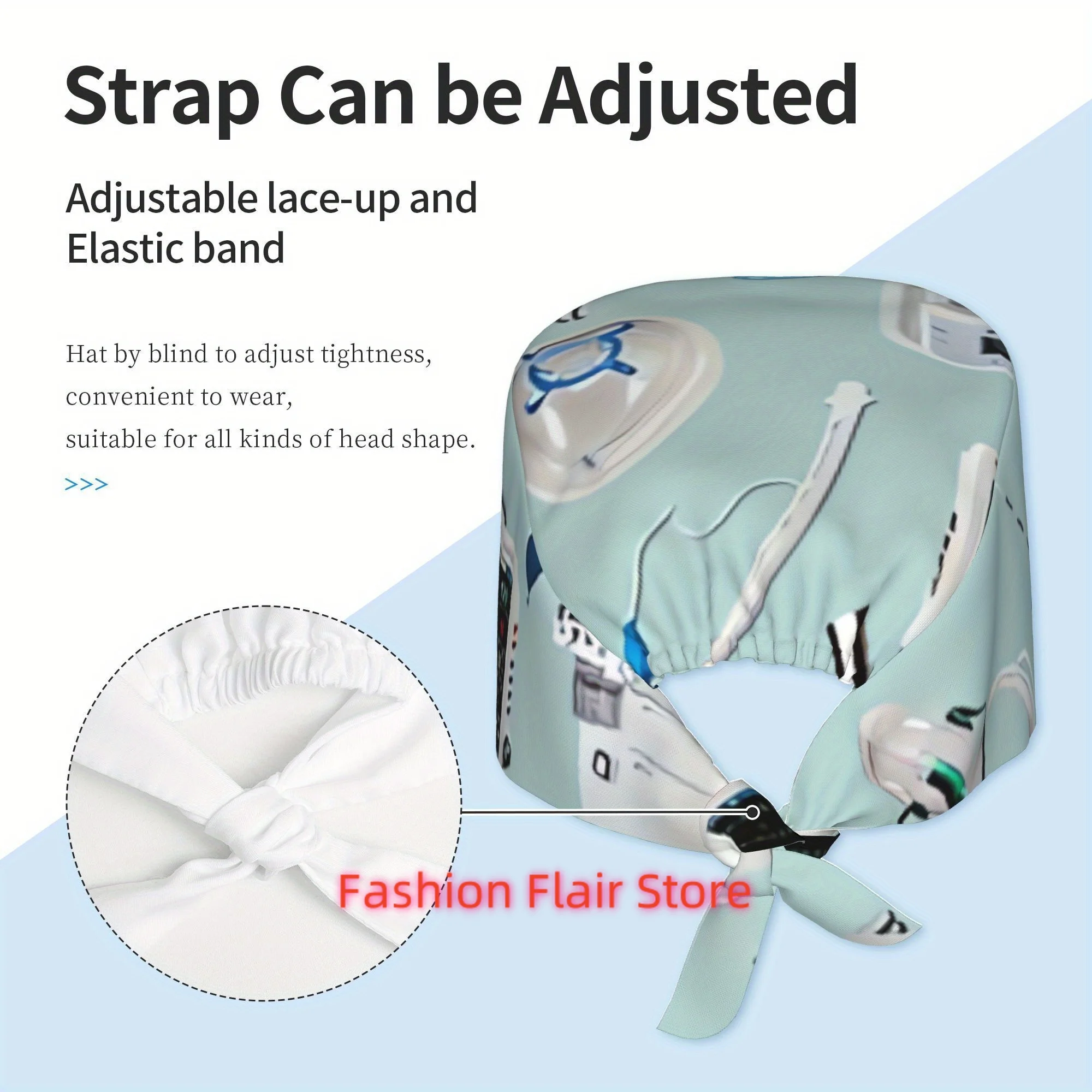 Light Blue Anesthesia Work Hat That Goes Well with Any Attire, Offering a Practical Addition for Those Who Construct, Innovate,