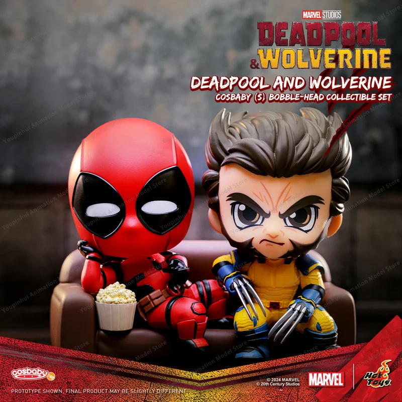 Hot Toys Cosbaby Deadpool And Wolverine Mini Anime Figure Deadpool Desktop Decora Collection Model Toy Children Birthday Gifts