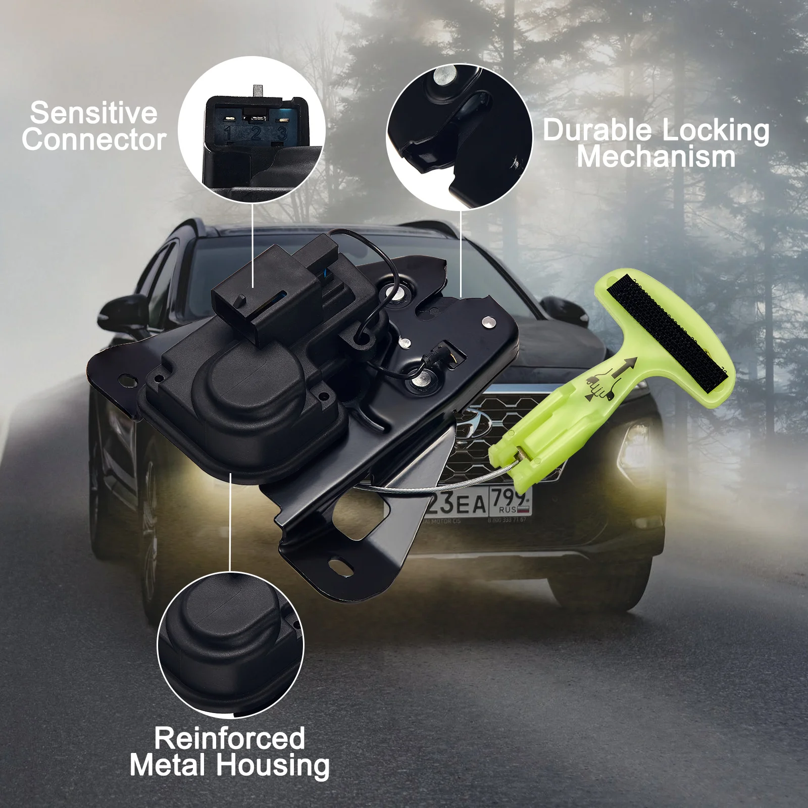 مشغل قفل صندوق السيارة 5056244AA لـ 2011-2017 كرايسلر 200/300 وشاحن دودج/تصلن/المنتقم/دارت #3