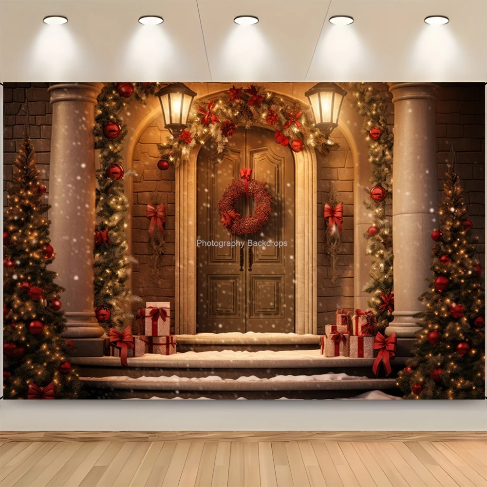 New Year Christmas Day Digital Photography Backdrop Prop Fireplace Winter Living Room Gift Holiday Photo Studio Background RS-23