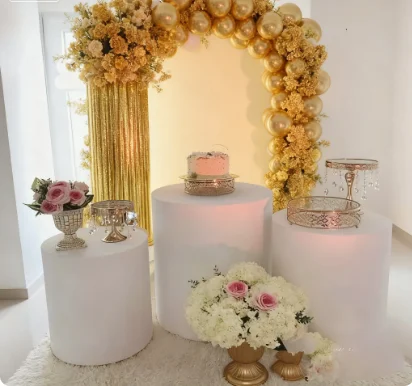 

3 шт./компл.) золотой барный стол из нержавеющей стали с круглой основой для свадебного украшения обеденного отеля qq148