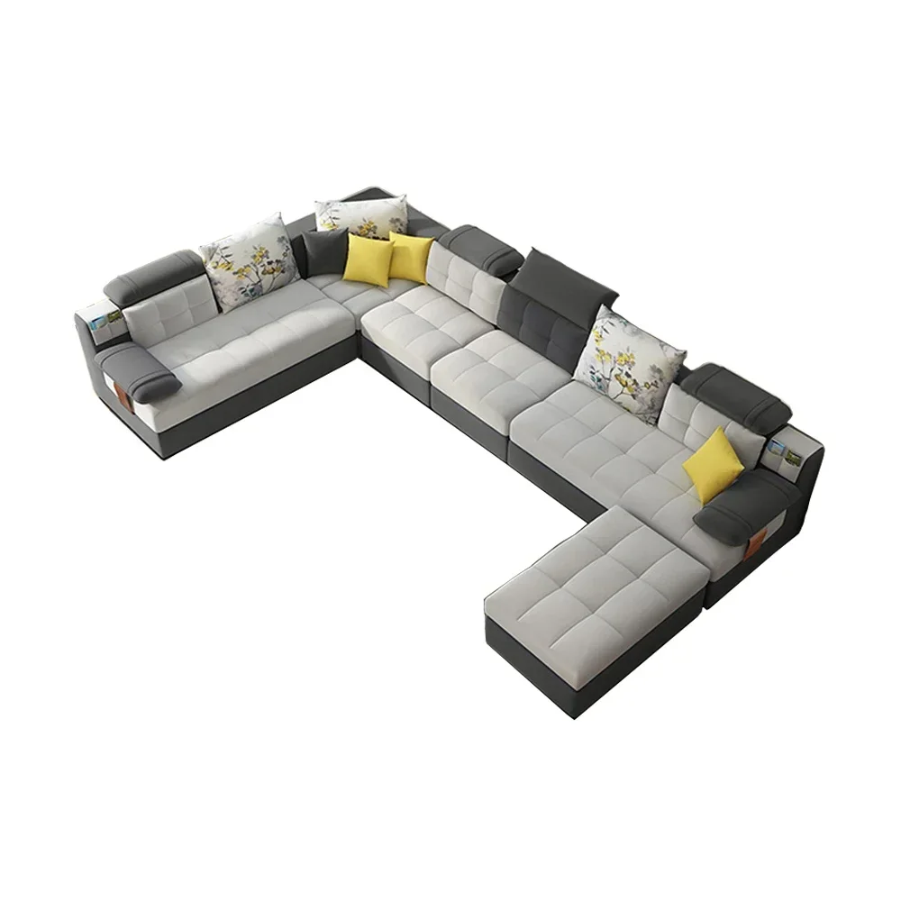 

Комплект диванов для гостиной U Home Furniture, современные секционные диваны из льняной пеньковой ткани в американском стиле