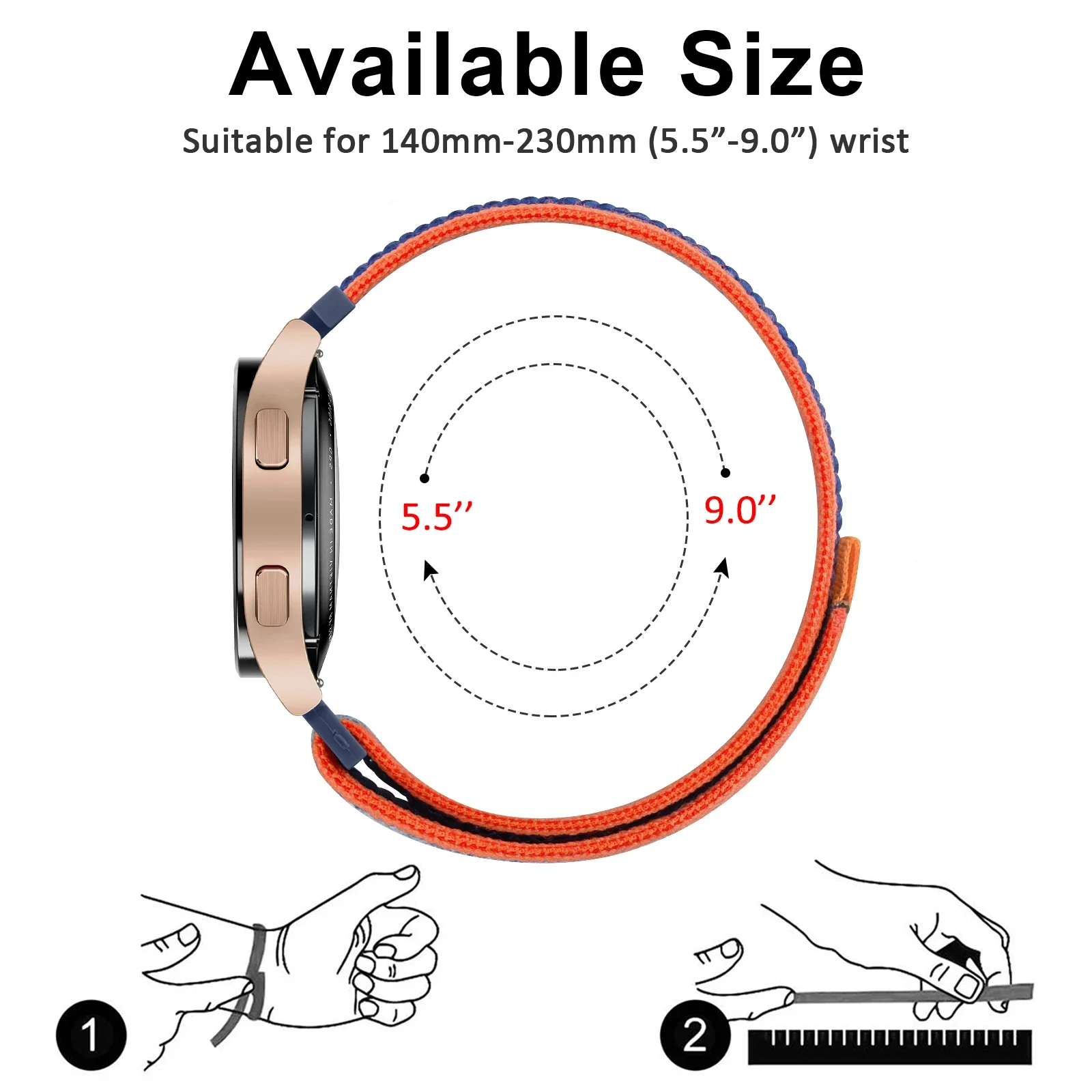 20mm 22mm Nylon Band For Samsung Galaxy Watch 6 4 Classic/5 4 5 Pro/Active 2 43-47-44mm Sport Bracelet For huawei gt 4/2/e/3