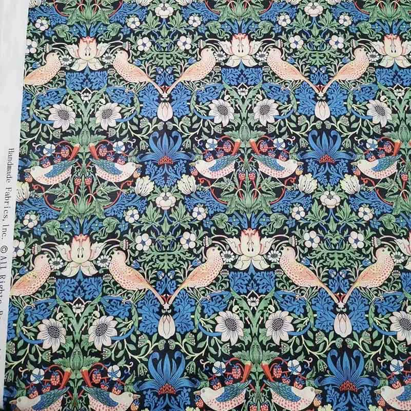 William Morris Textiles Vintage Flower Patterns 100% Cotton Fabric for Sewing Clothes Handbags DIY Handmade by Half Meter