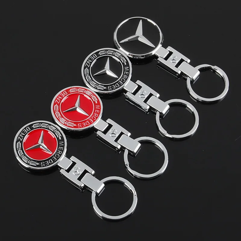 Car Emblems Keychain Metal Keyring Key Pendant Anti-Loss Accessory For Mercedes Benz AMG W204 W205 W211 W212 W213 W201 W210 W126