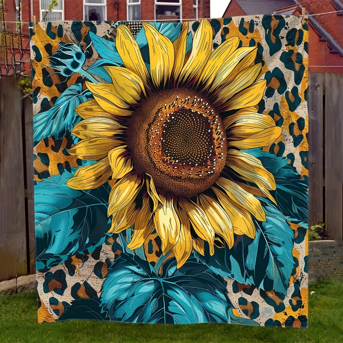 Gifts Blanket For Mom From Daughter Leopard Sunflower Flower Soft Blanket Flannel Blanket Warm Skin-friendly Office Nap