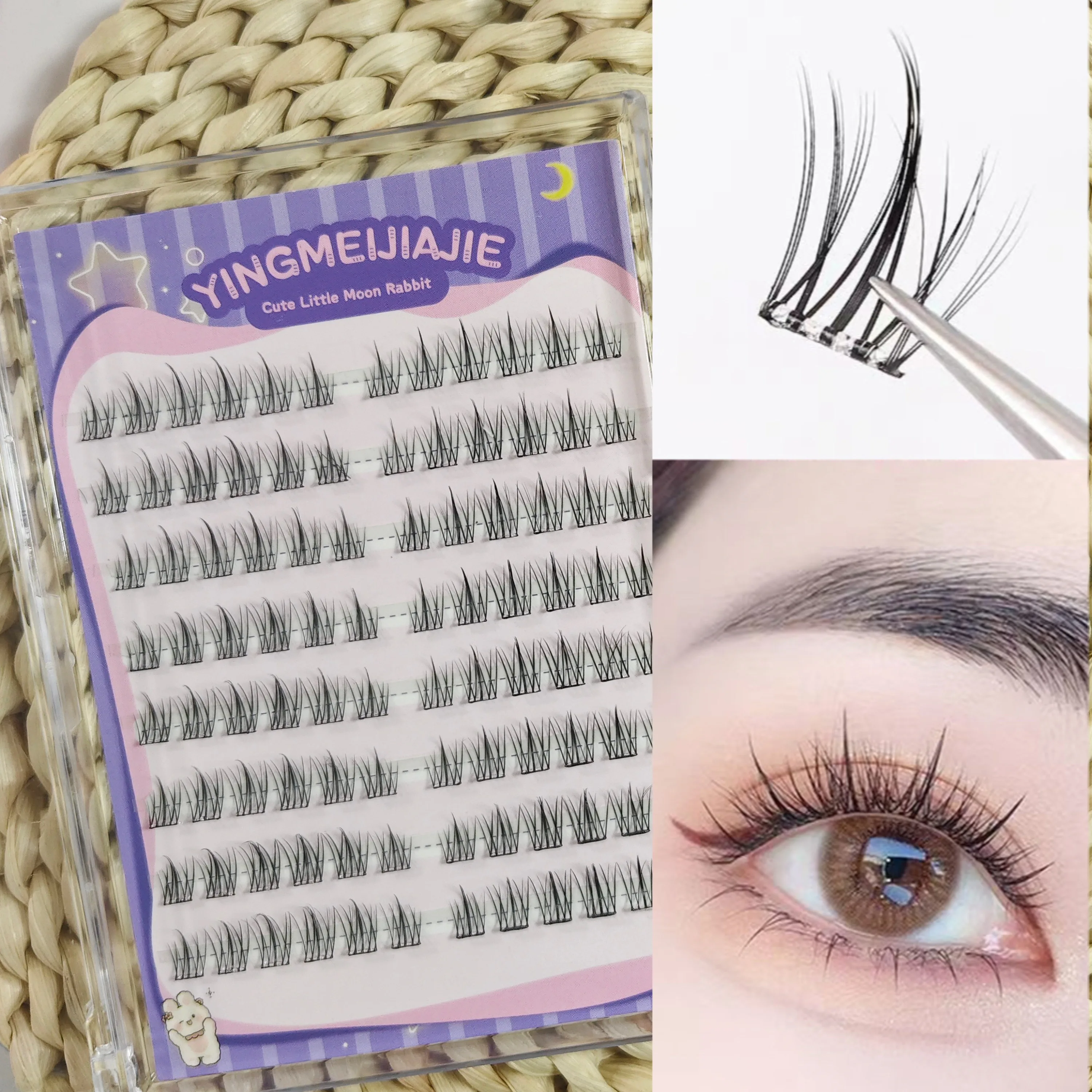 Ciglia individuali Cluster C Curl Mix Cluster di ciglia 3D Wispy Estensione ciglia fai da te 0.1mm Fascia super sottile Ciglia naturali riutilizzabili