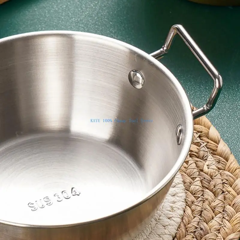 

G6KA 4pcs Elegant Gold or Silver Stainless Steel Double Ear Bowls For Functional Use