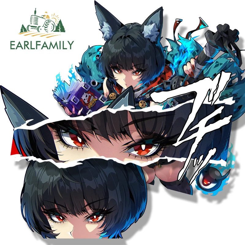 EARLFAMILY Spook Shack Lucia Fanart Car Sticker Hot Game Zzzero Chibi Big Head Decal Peek Girl Graffiti Gothic Punk Stickers
