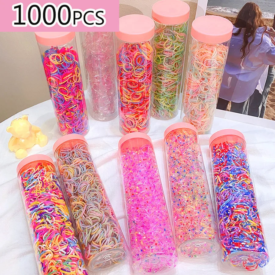 

1000Pcs/Box Thicken High Elasticity Elastic Hair Bands Rubber Band For Children Girls Hair Styling Tools Kids Ponytail Holder