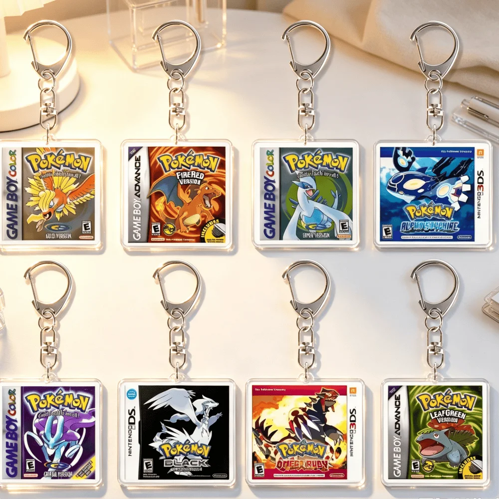 for Kyogre Groudon Reshiram Charizard Suicune Dialga Lapras Anime Peripheral Acrylic Keychain Cute Cartoons Backpack Pendant