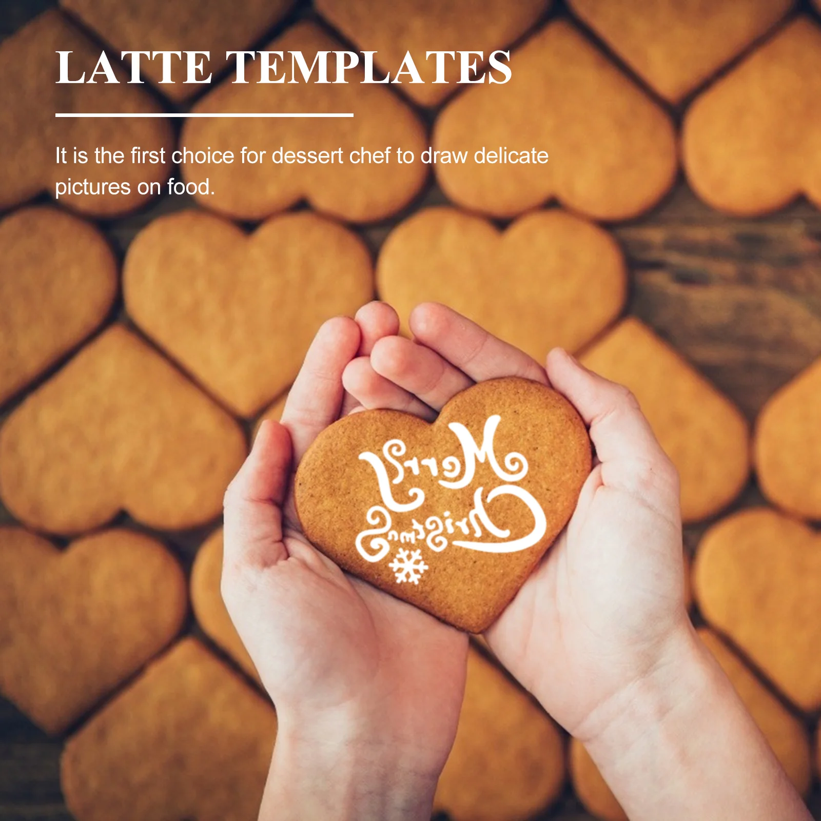 

20Pcs Christmas Patterns Stencils Professional Plastic Art Templates for Latte Cappuccino Oatmeal Kids Desserts