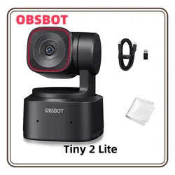 OBSBOT Tiny2 Lite 4K Webcam for PC AI Tracking PTZ Streaming Camera with 1/2 Sensor 60 FPS HDR Microphones Web Camera