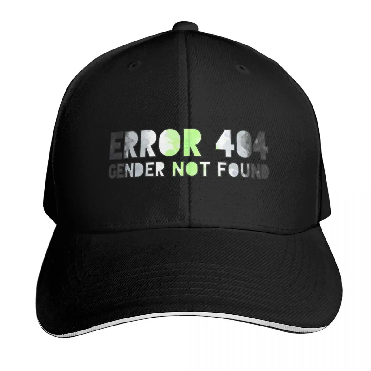 Error 404 - Gender Not Found Agender/Black Baseball Cap Men Women Casual Summer Sport Sun Cap