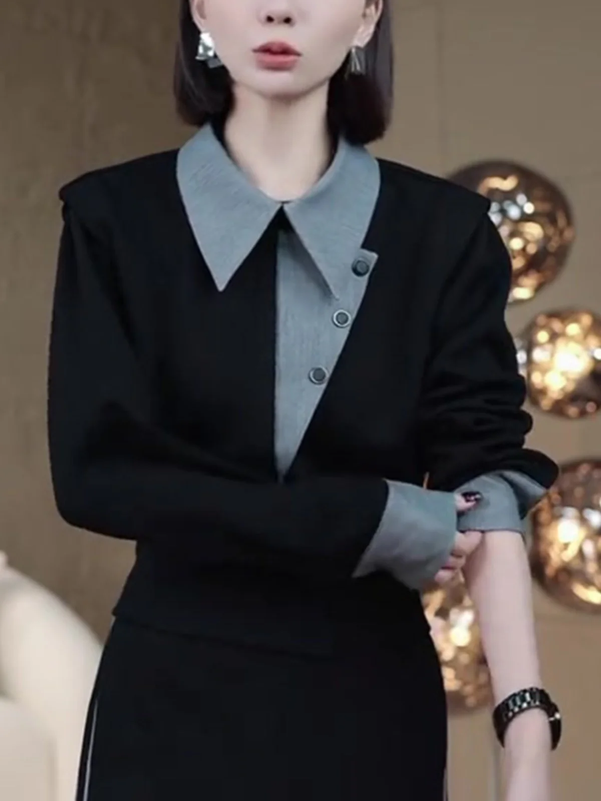 

Bla Oversized Hoodie Women's Faionable Korean Sle Commute Quali Autumn Winter Sweatirt Comfortable Loose Fit Crew Ne