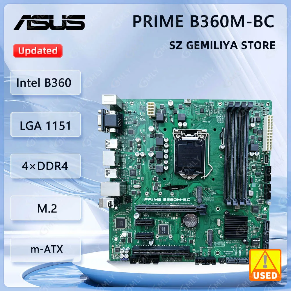 Placa base ASUS PRIME B360M-BC LGA 1150 Intel B360 DDR4 64GB compatible con procesadores i3-8100 i3-9300 i5-8600 i5-9600 i9-9900