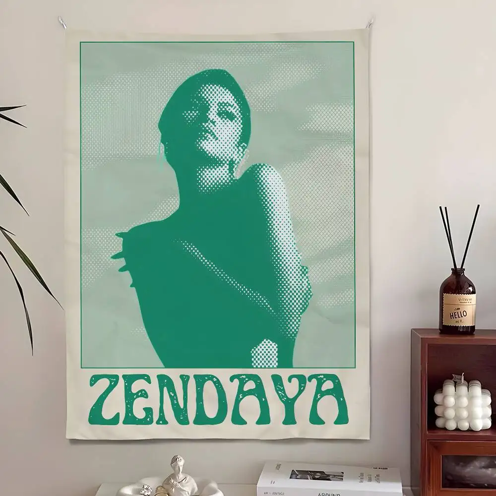 

Z-Zendayas Singer Tapestry Bedroom Living Home Decor Bar Outdoor Festival Wall Hanging Decoration Background Art Banner
