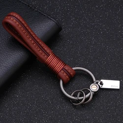 Luxury Lambskin Key Chain Leather Woven Rope Men Women Keychains Classic Car for Key Ring Holder Best Xmas Gift Dropshipping