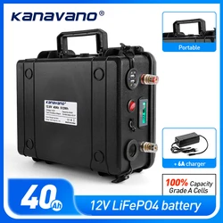 12.8V 12V 40Ah Lifepo4 Battery High Quality Battery Built-in BMS For Outdoor Camping Inverter Bright Lights Car With 6A charger