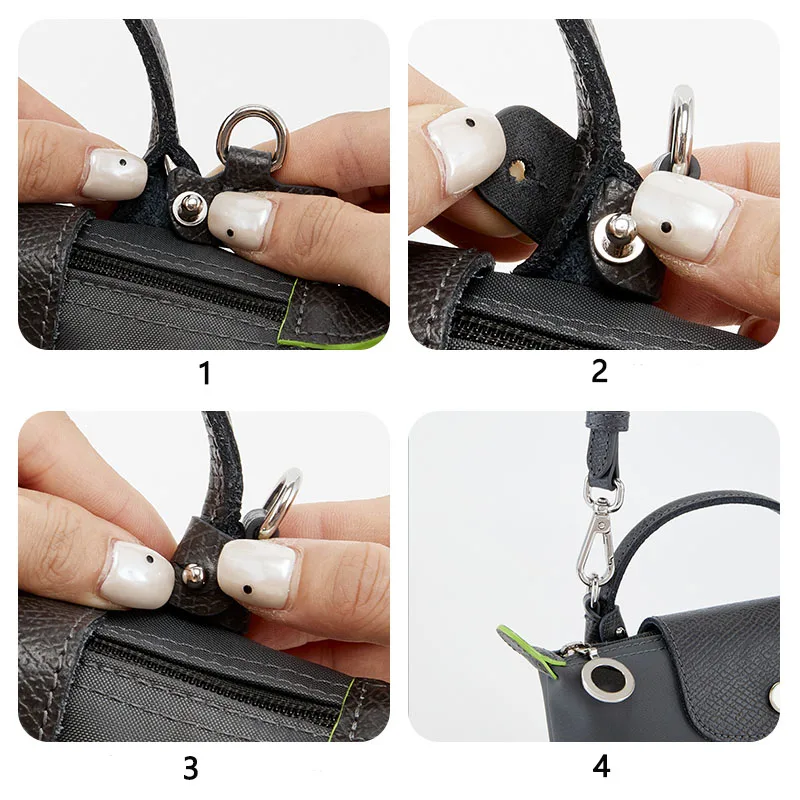 Replacement Cowhide leather shoulder strap for longchamp mini small size crossbosy bag strap without punching modification