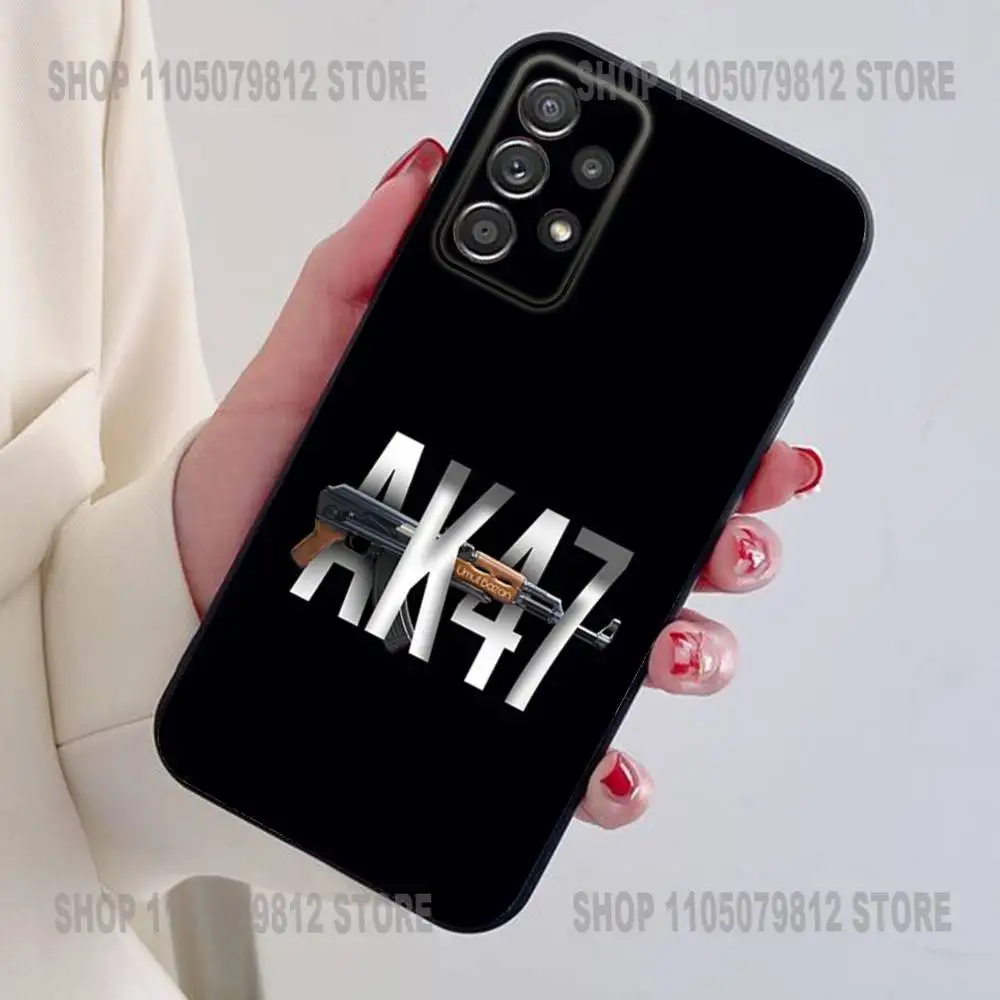 เคสโทรศัพท์ A-Ak-47 King of Guns สำหรับ Samsung S24,21,22,23,30,Ultra,20,Plus,Note,10,9 เคสซิลิโคนนิ่มสีดำ