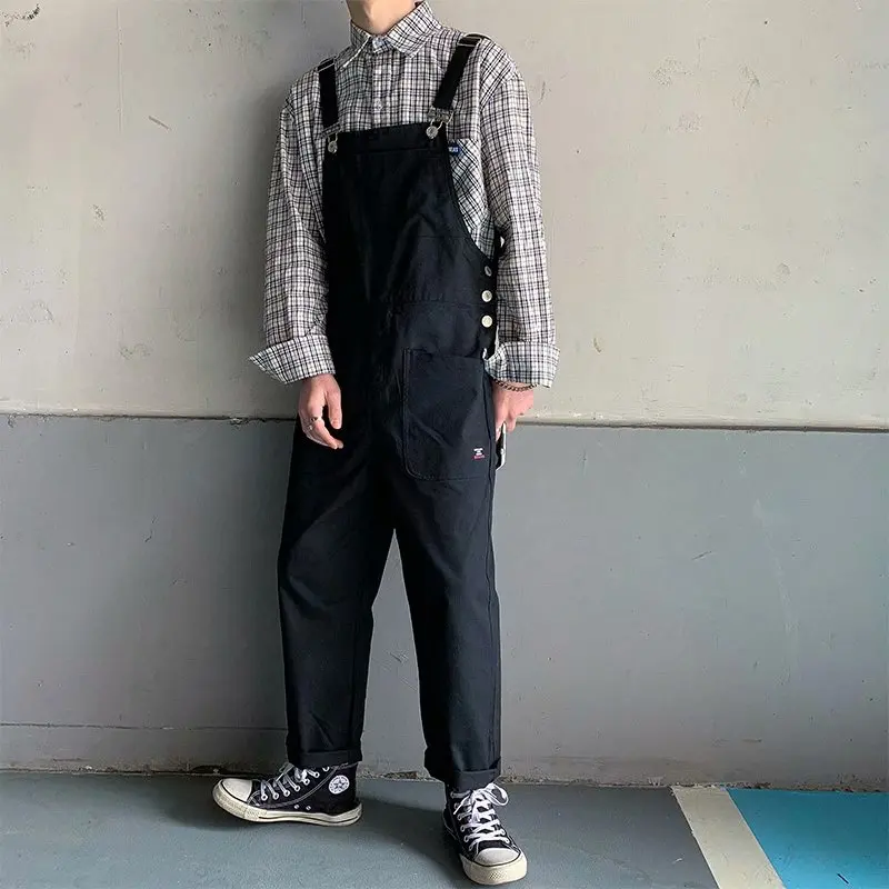 

Men's Casual Cargo Overalls Multi-ket Work Pants High Waist Straight Leg Cotton High Personali Loose Fit Breezy Sle