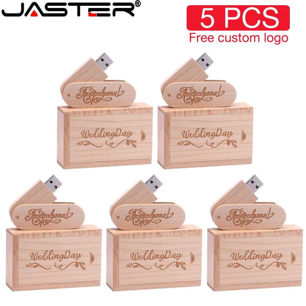 

5PCS/LOT Wooden USB 2.0 Flash Drives 128GB High speed Creative Business gift Pen drive 64GB 32GB Walnut wood Memory stick U disk