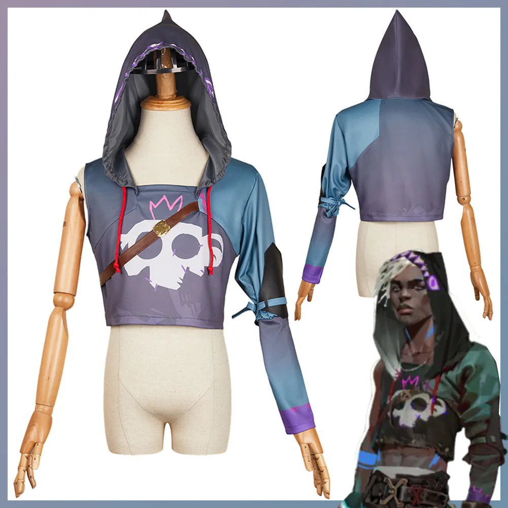 Disguise Arcane Ekko Cosplay Jinx Monkey Printed Hooded Tops 2024 Game LoL TV 2 Costume Adult Women Men Role Play Party Clothes