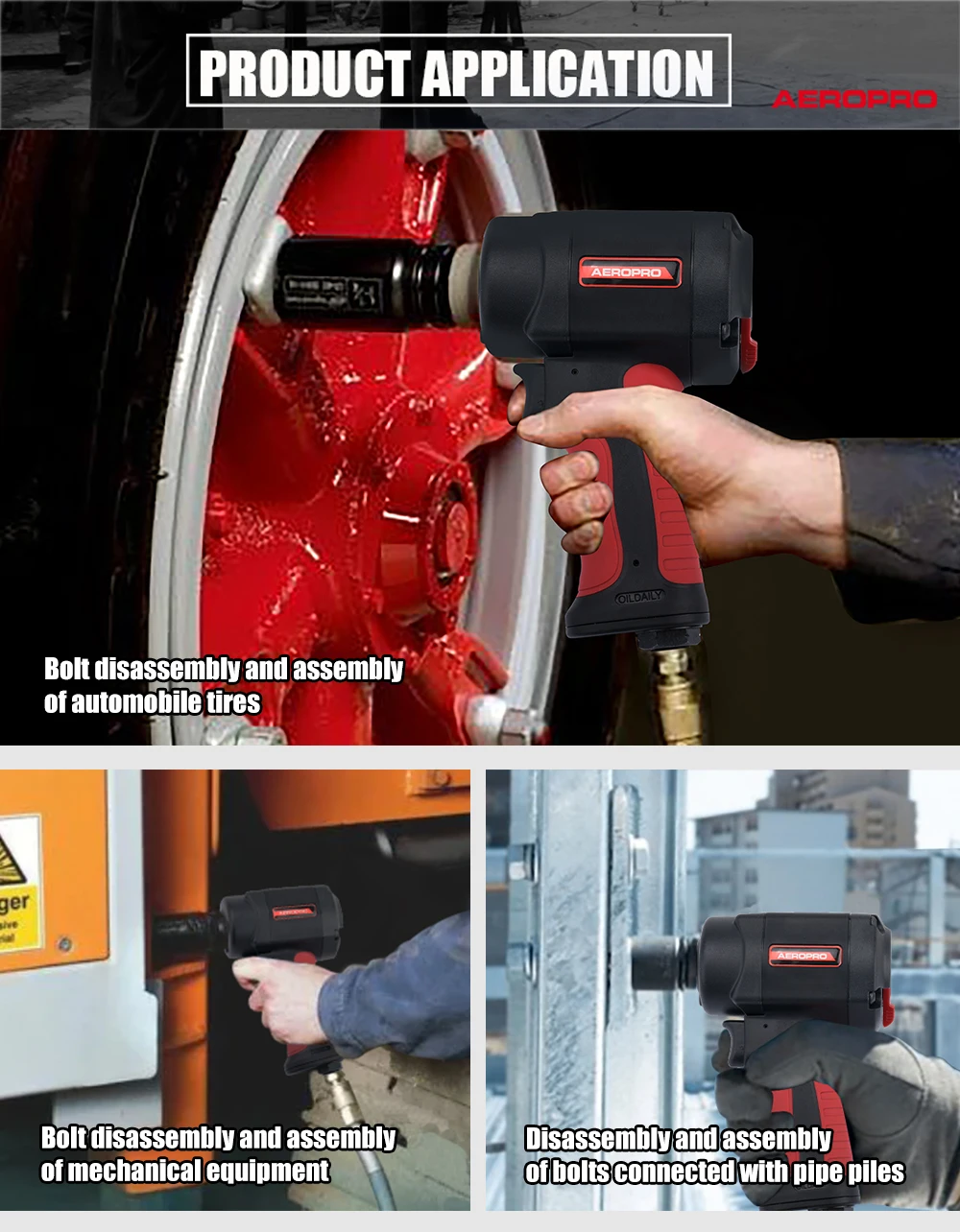 Aeropro hochwertige Zoll Air Driver Power Schraubens chl üssel Jumbo Hammer andere pneumatische Werkzeug Mini Schlags ch rauber ap9515 – Detail 6