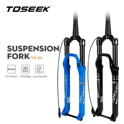 TOSEEK Thru Axle Magnesium Alloy MTB Bicycle Fork 27.5/ 29 er Inch Line control Mountain Bike 15*110 mm Air Suspension Fork