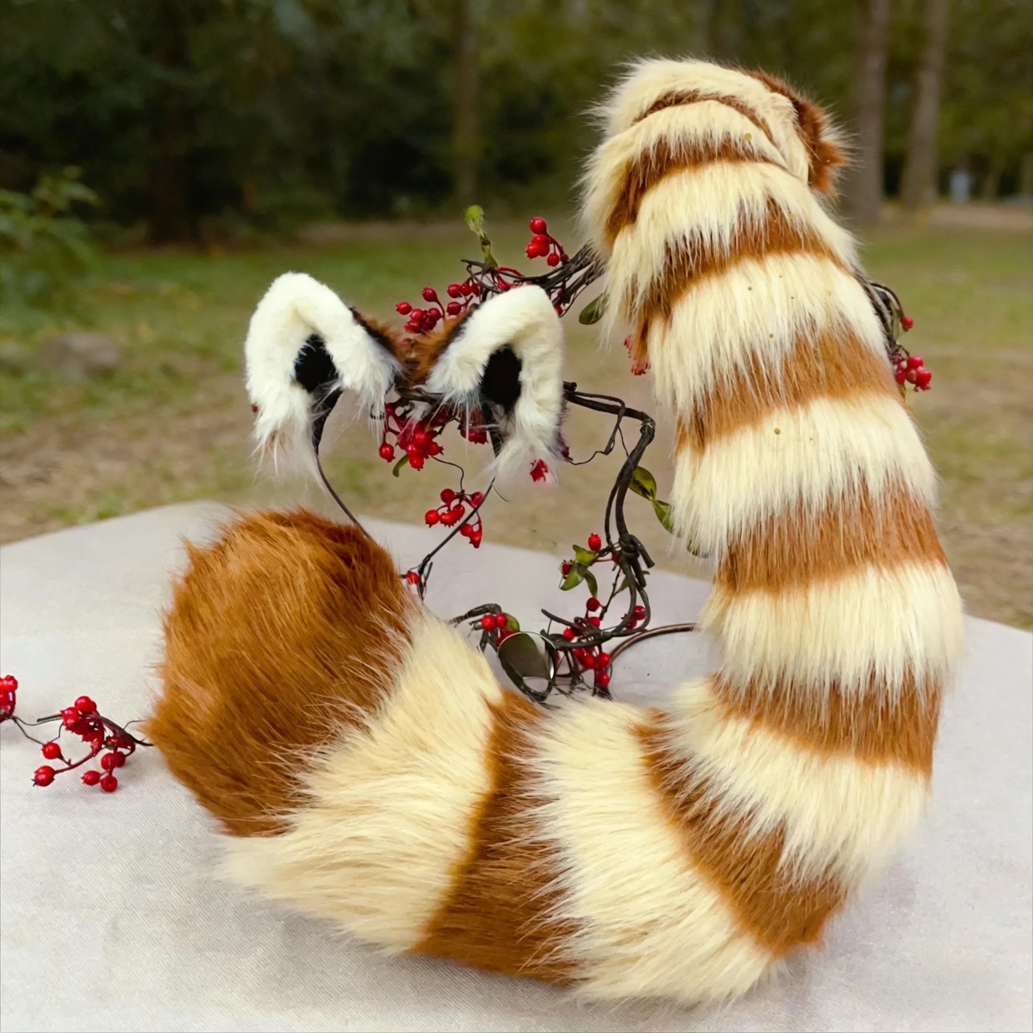 

New Hand Made Ear Tail Animal Claw Panda Cosplay Halloween Props Hair Hoop Animation Shoes and Hats Clothing Genshin Impact