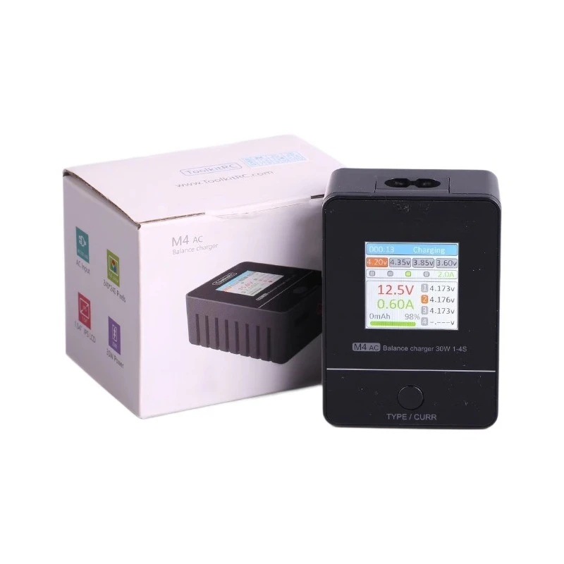 M4AC lithium battery balance charger LIPO model aircraft 30W 2.5A crossing machine charging 1-4S