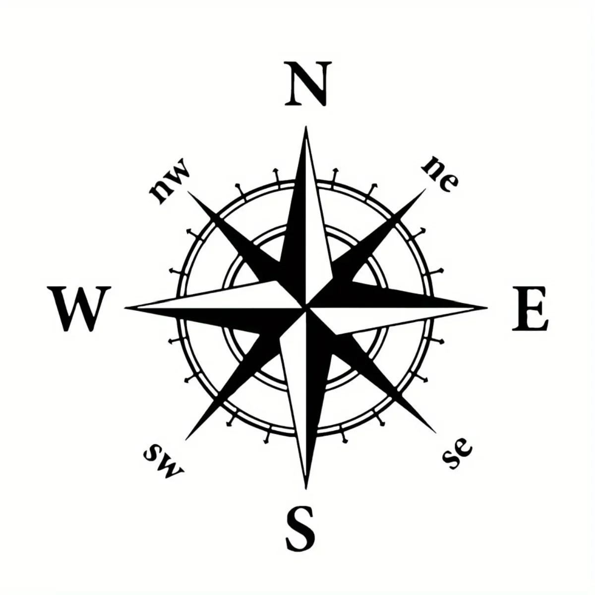 1PC "Stylish Vintage Compass Rose Logo" Car Motorcycle Sticker Decal to Decorate Your Auto Bike Exterior with Explorer Style