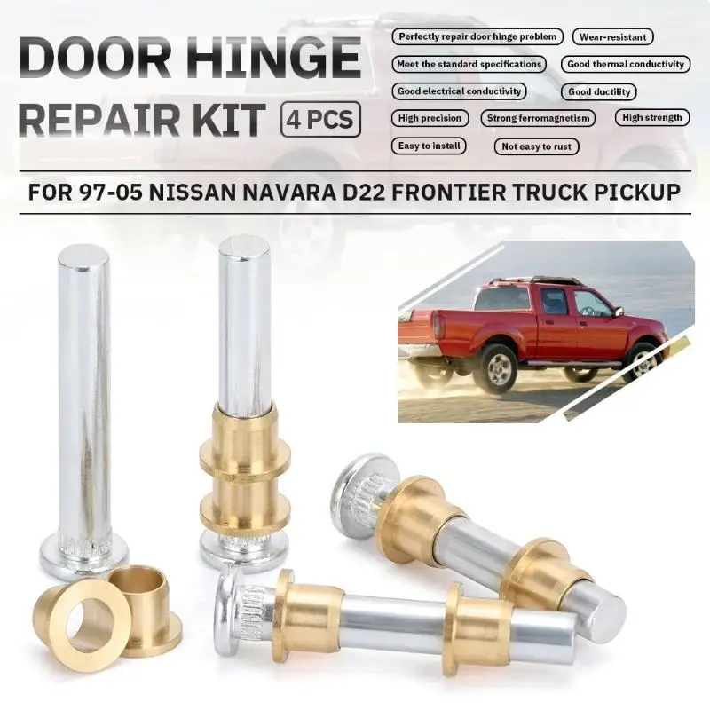 Car Door Hinge Pins Bushing Repair Assembly Kit High Strength Corrosion-Resistant For 97-05 Navara