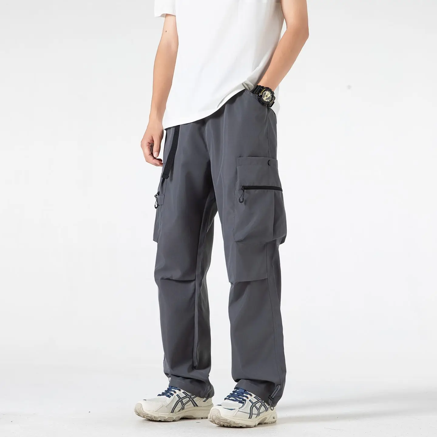 Men's Straight Leg Casual Pants Autumn 2025 Cargo Pants Loose Trousers Sports Jacket Pants