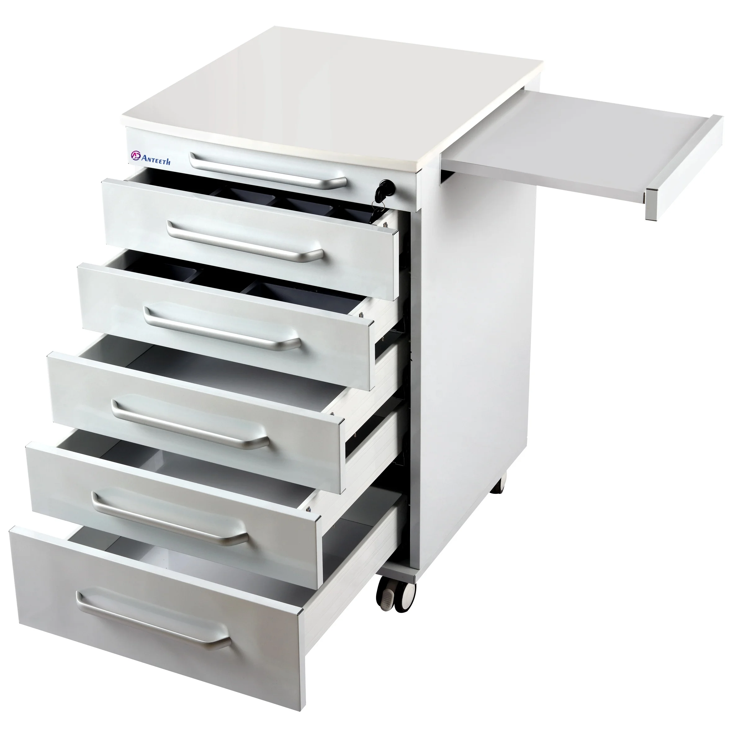 

Multi-functional Medical Equipment Mobile Cart Stainless Steel 5 Drawers Trolley Cart Beauty Salon Dental Trolley Cabinet