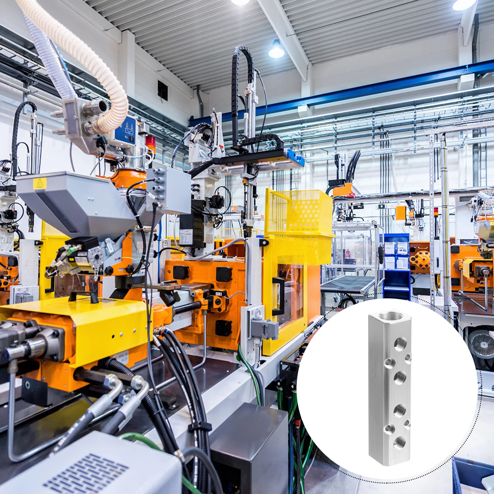 

Aluminum Air Hose Inline Manifold Block Splitter Pneumatic Manifold Fitting Quick Connect Air Compressor Aluminum Alloy Block