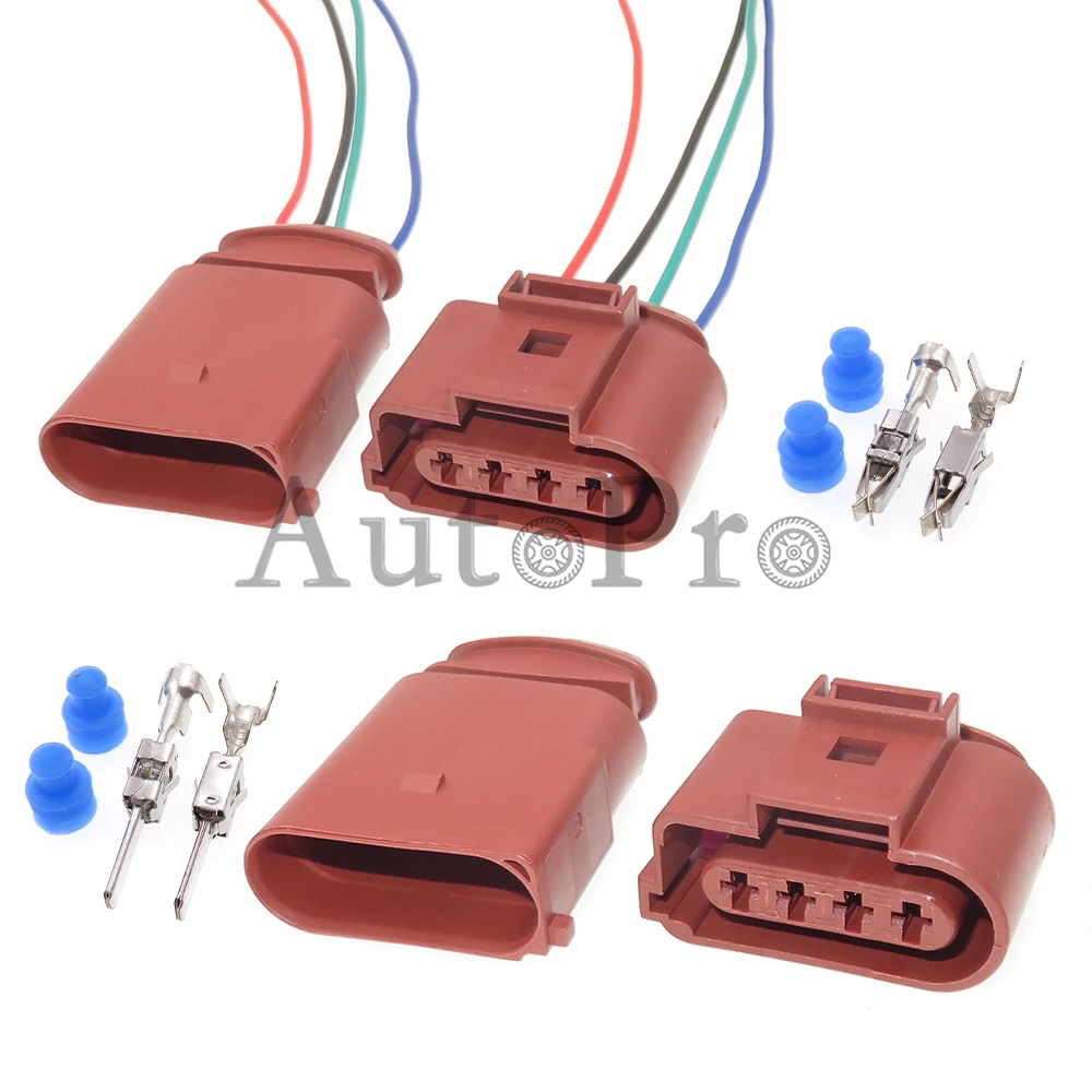 1 Set 4 Loch Auto Sauerstoff Sensor Kunststoff Gehäuse Wasserdichten Stecker Auto Zündspule Kabelbaum Buchse 1J0973824A 1J0973724A