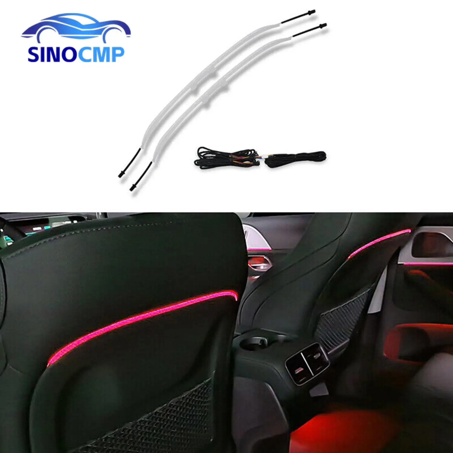 1 Set 64 Colors Seat Back LED Ambient Light Backrest Lamp Fits For Benz C200 C300 E200 E350 E450 W205 GLC300 Car Accessories