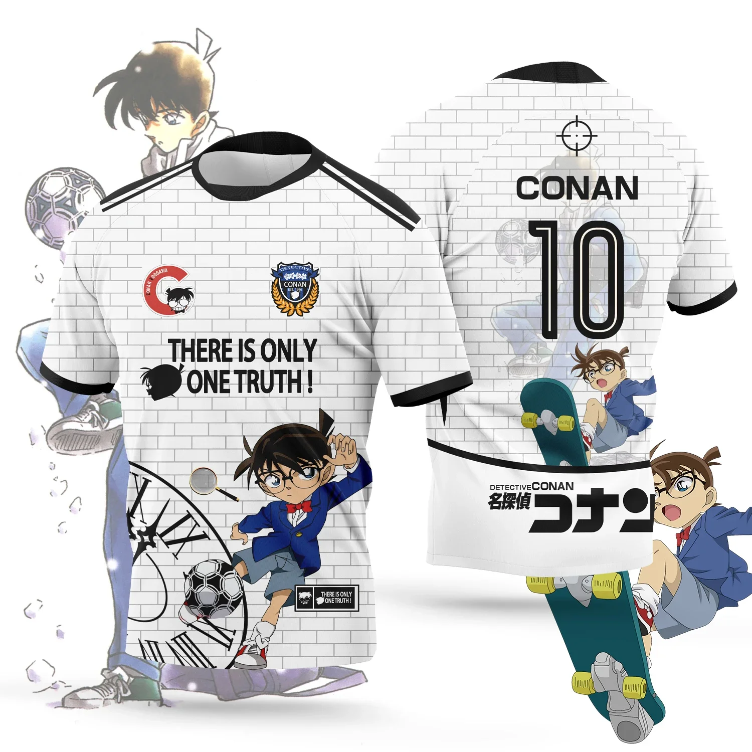

Detective Conan 3D Print Sport Quick Dry Breathable Men Tshirt Football Jersey Harajuku Parentchild Boy Short Sleeve Adult Top