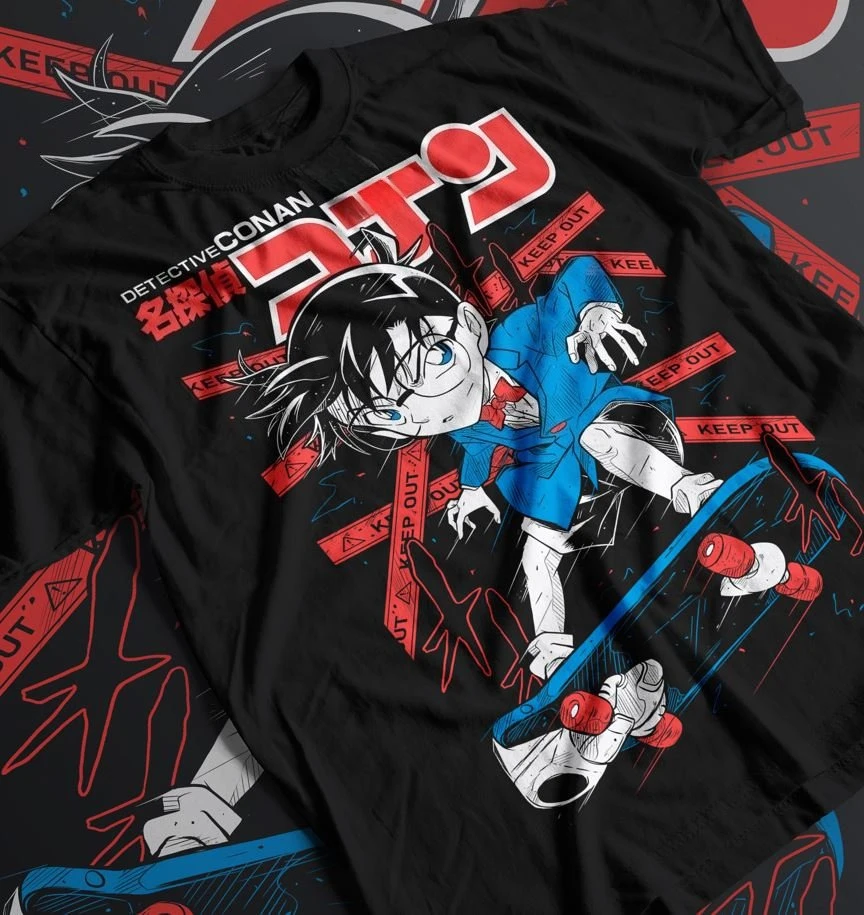 rendy Unisex Crew Neck Collectible Detective Conan Anime Comic Tee Soft Top Ideal For Night Out And Casual Street Style Looks