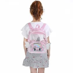 2024 New Transparent Children Backpacks Cartoon Jelly Schoolbag Kids Unicorn Cute Shoulders Bag for Girls Waterproof Travel Bag