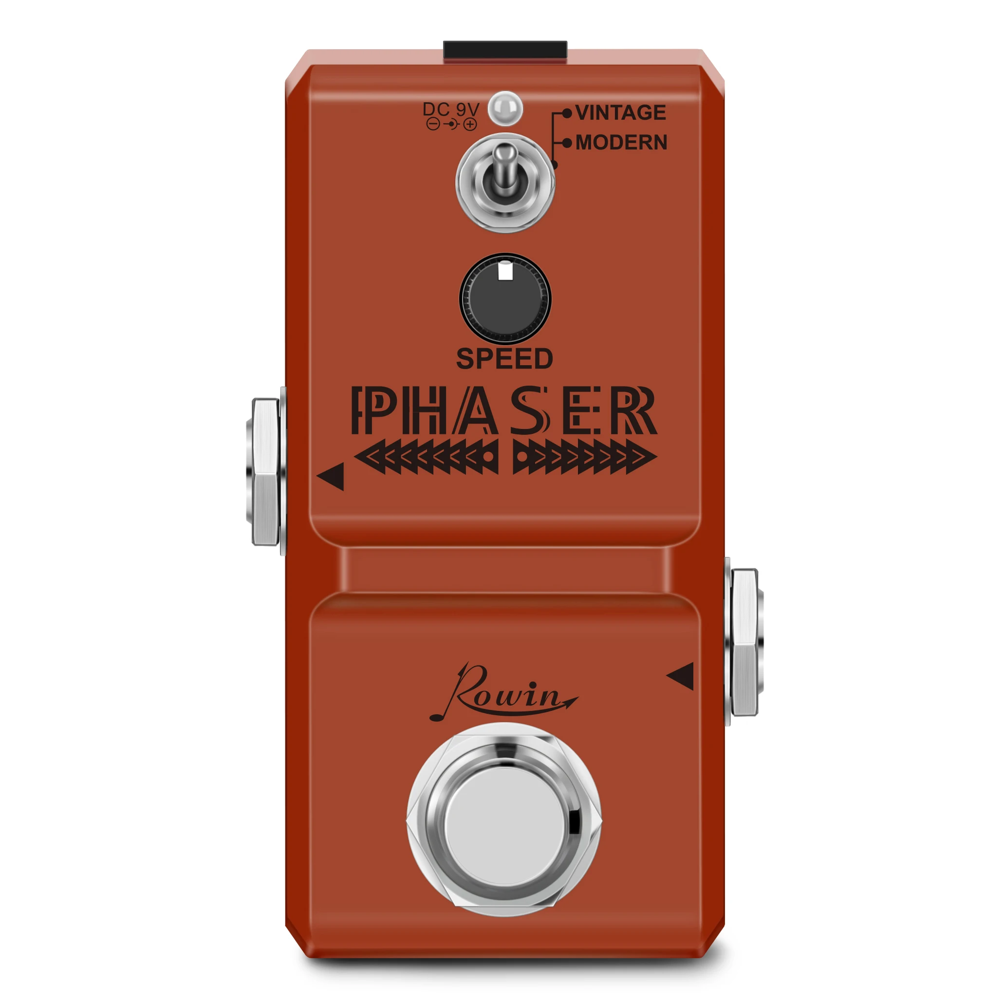 Rowin-Phaser Mini Pedal de Efeito Guitarra, True Bypass com tamanho menor para economizar mais espaço, em sua placa, LN-313