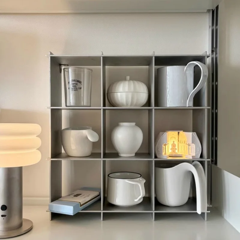 Creative Tabletop Shelf Kitchen Items Organizer Tableware Drinking Utensils Storage Shelves Minimalist Stainless Steel Stand
