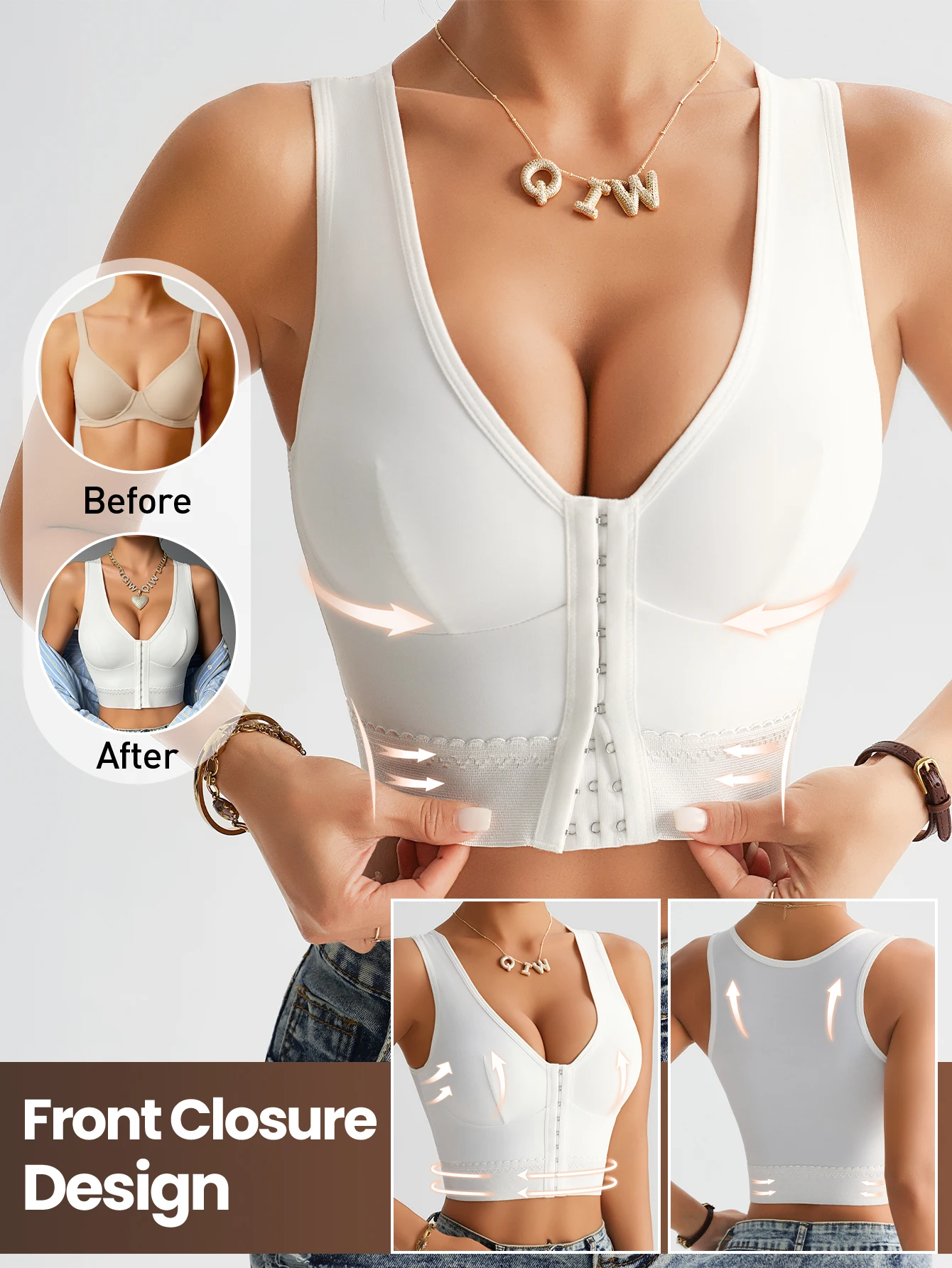 Women Wireless Yoga Bra Elegant Detachable Adjustable Straps Seamless Removable Pad Daily Sports Bralette All Season Wear